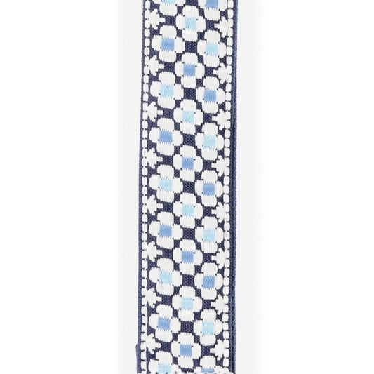 D'Addario 1.5" Nylon Ukulele Strap, Blue Flowers