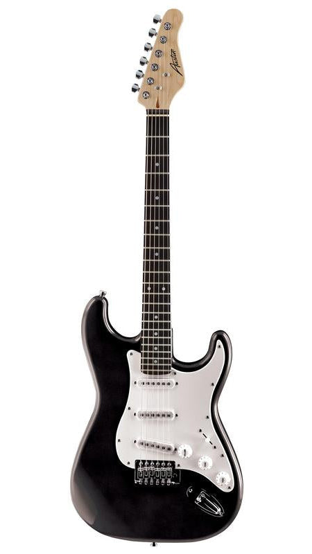 Austin AST100BK Classic Double Cutaway Electric Guitar, Black