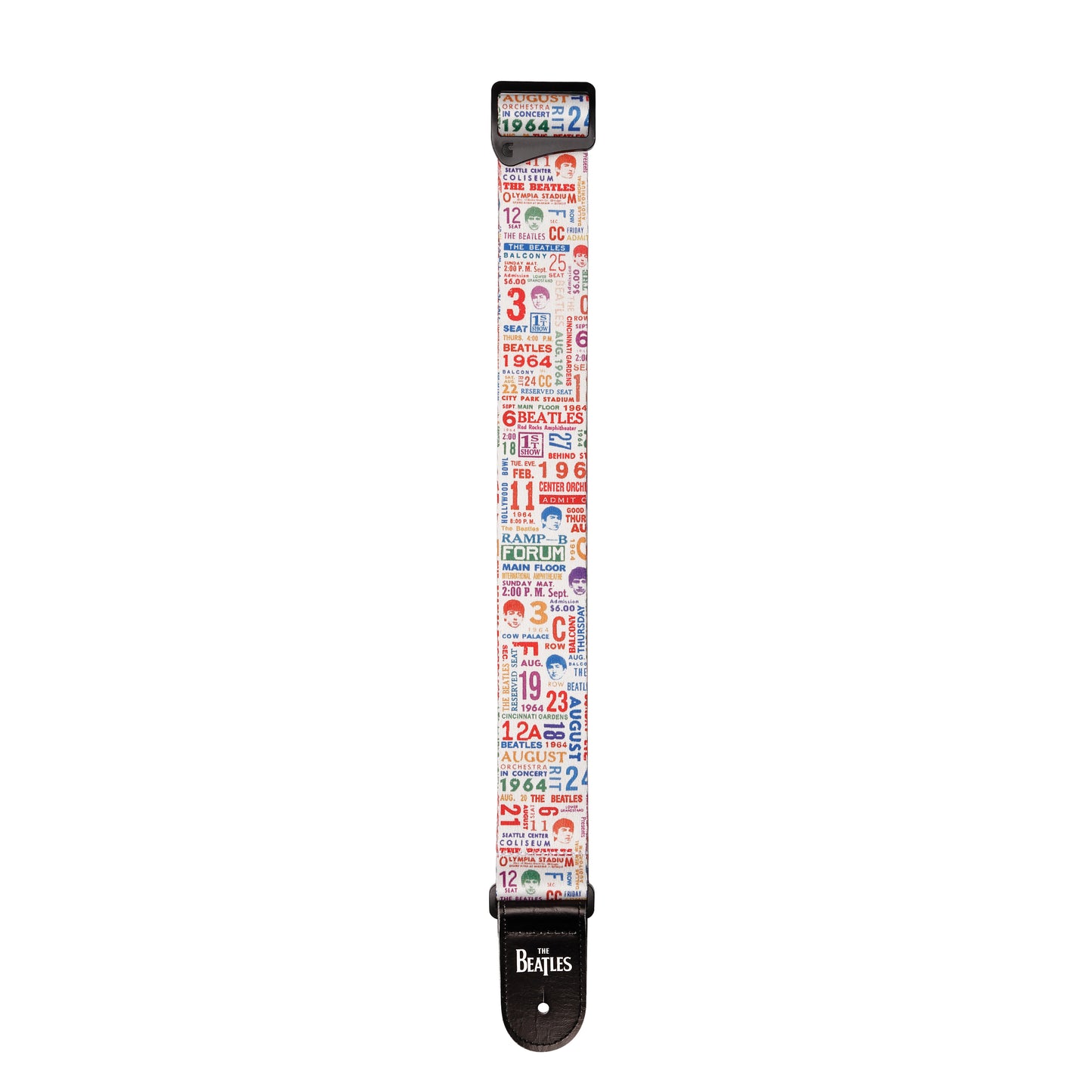 D'Addario Beatles 1964 US Tour Ticket Stubs Guitar Strap, Multi Color, 50BTL14