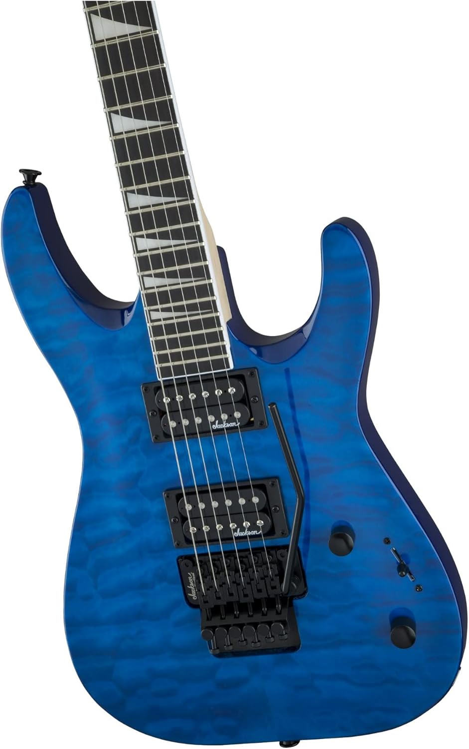 Jackson JS Series Dinky™ Arch Top JS32Q DKA, Amaranth Fingerboard, Transparent Blue