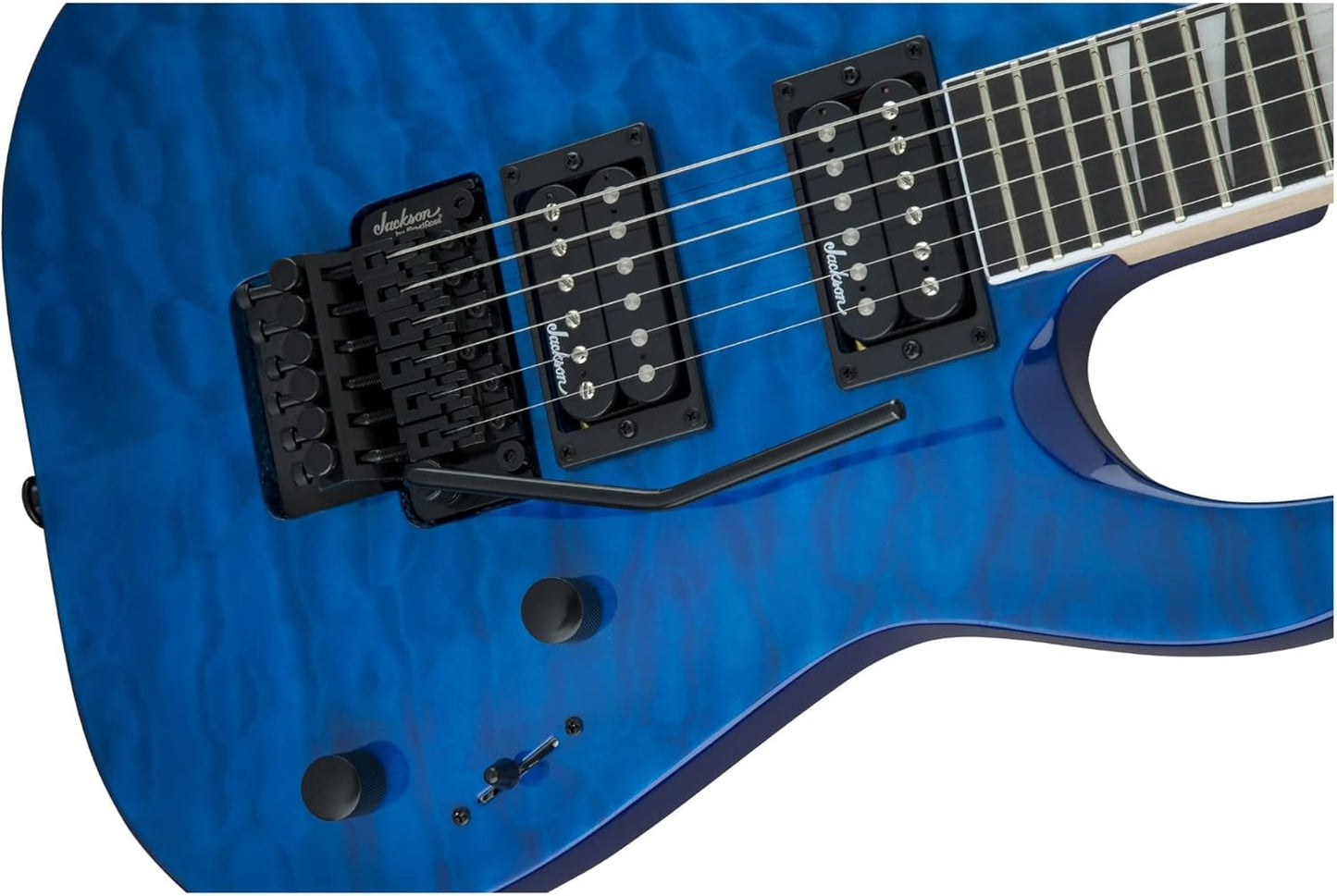 Jackson JS Series Dinky™ Arch Top JS32Q DKA, Amaranth Fingerboard, Transparent Blue