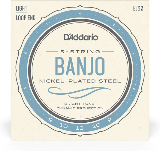 D'Addario EJ60 5-String Banjo Strings, Nickel, Light, 9-20