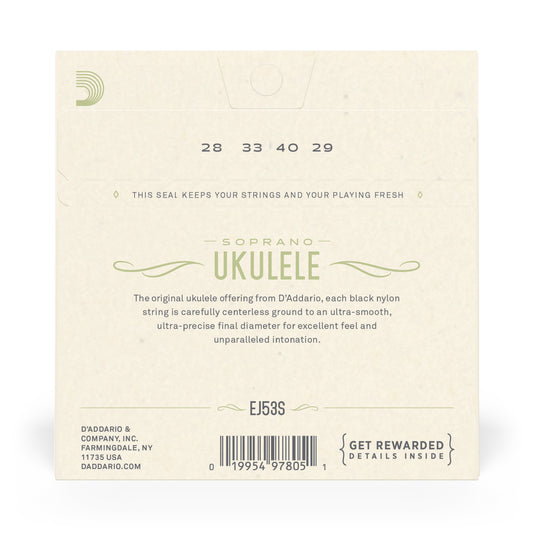 D'Addario EJ53S Pro-Arté Rectified Ukulele Strings, Hawaiian-Concert