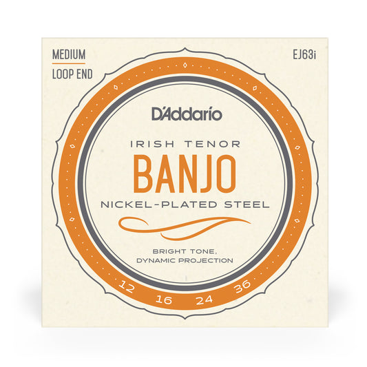 D'Addario EJ63i Irish Tenor Banjo Strings, Nickel, 12-36