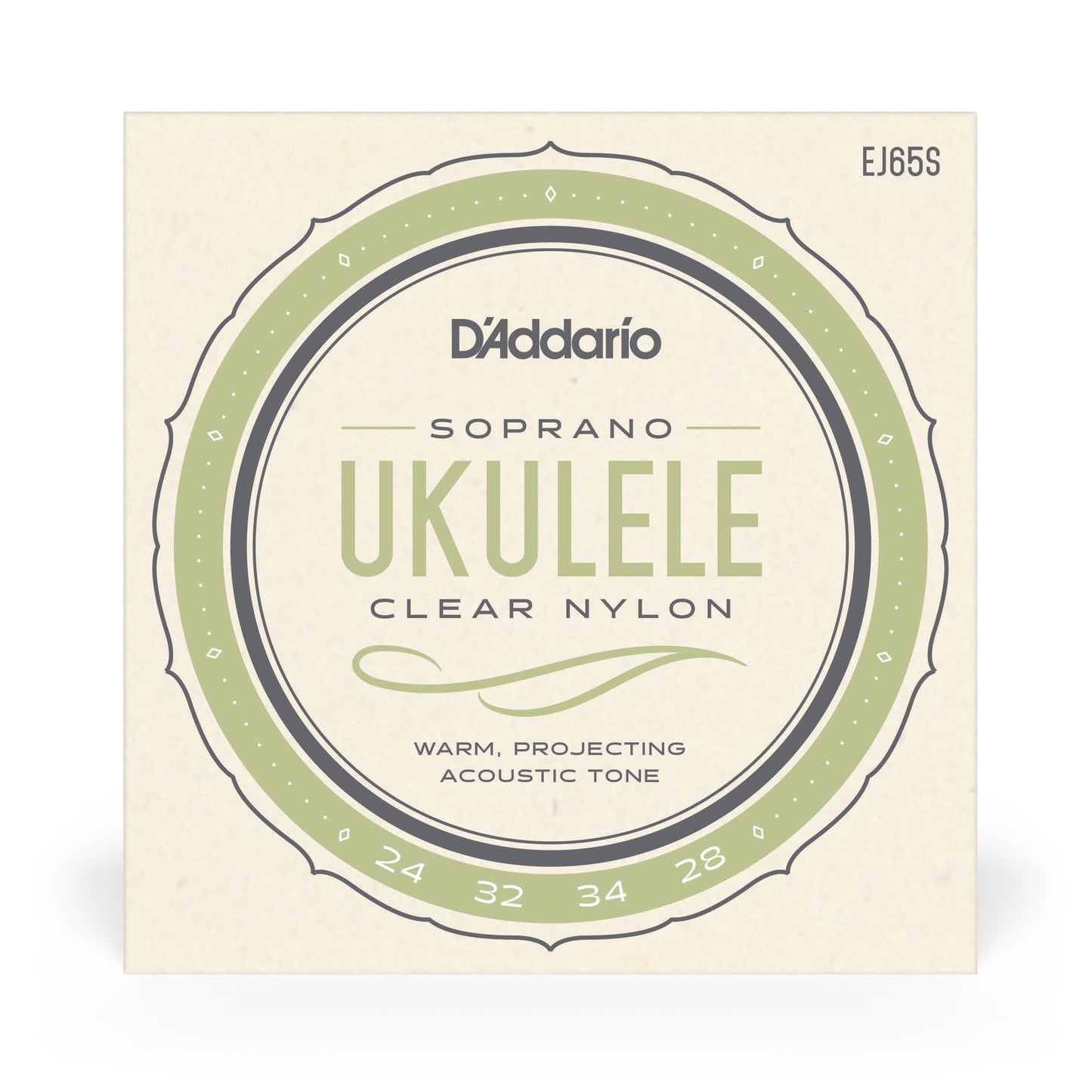 D'Addario EJ65S Pro-Arté Custom Extruded Nylon Ukulele Strings, Soprano