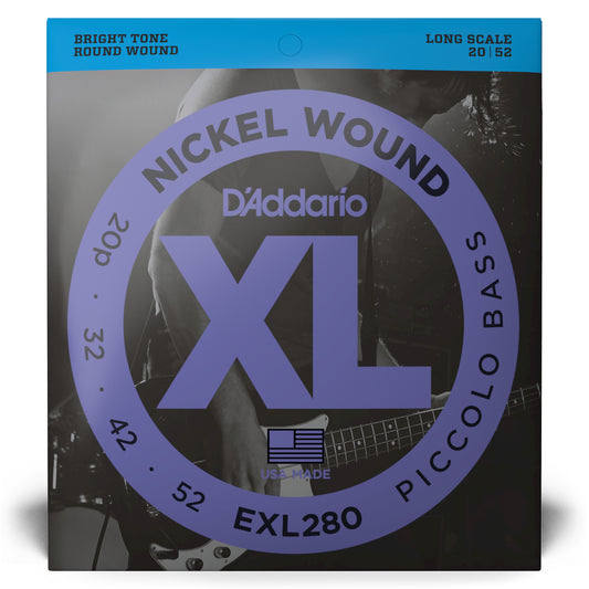 D'Addario Piccolo, Long Scale, XL Nickel Bass Strings, 20-52