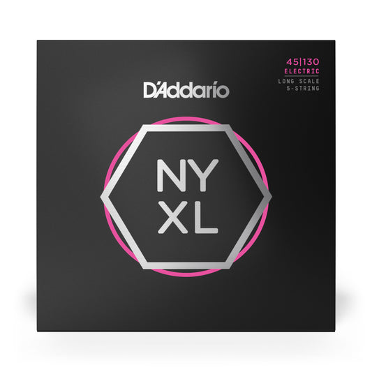 D'Addario Regular Light 5-String, Long Scale, NYXL Bass Strings, 45-130