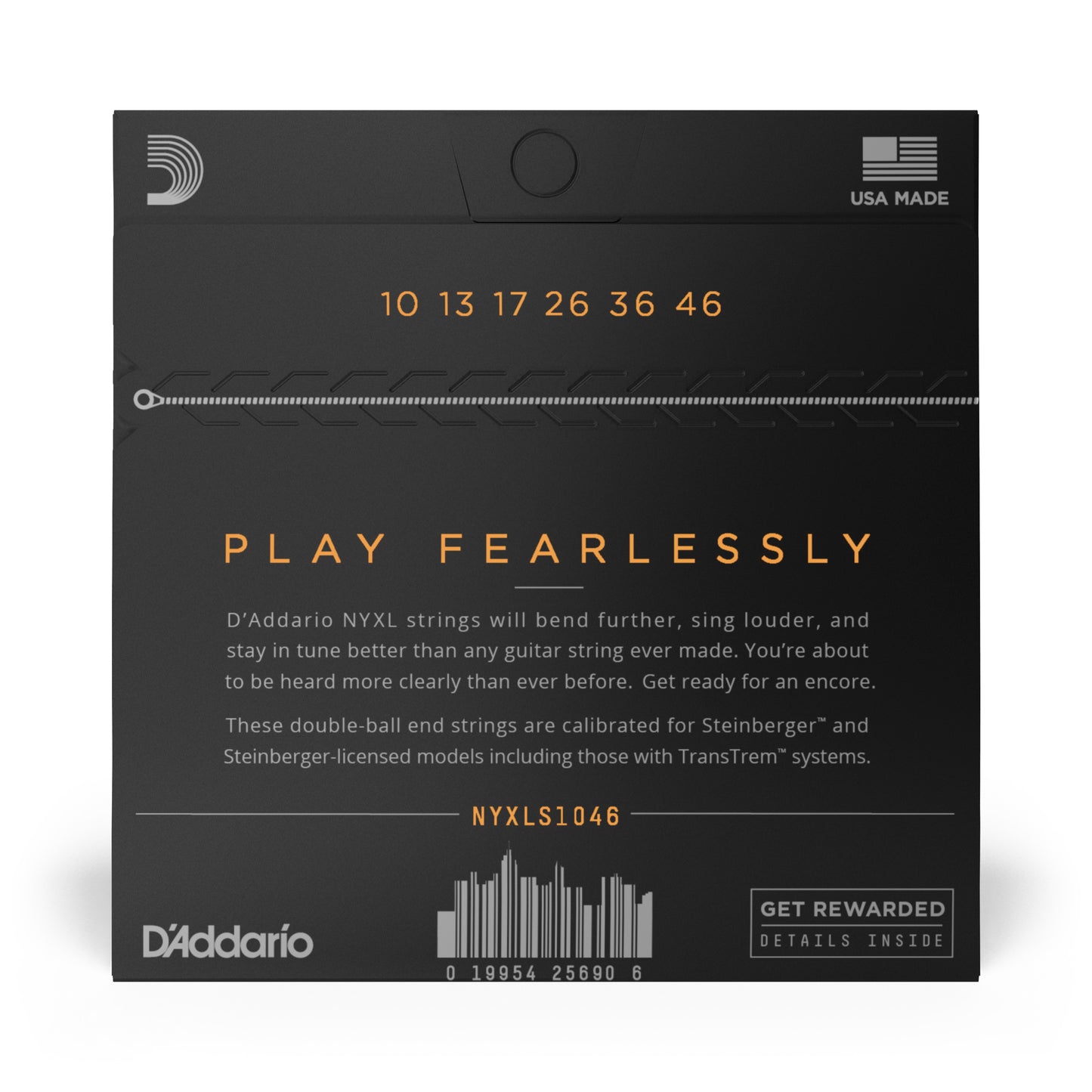 D'Addario NYXL Double Ball End Steinberger Electric Guitar Strings Gauges, 10-46