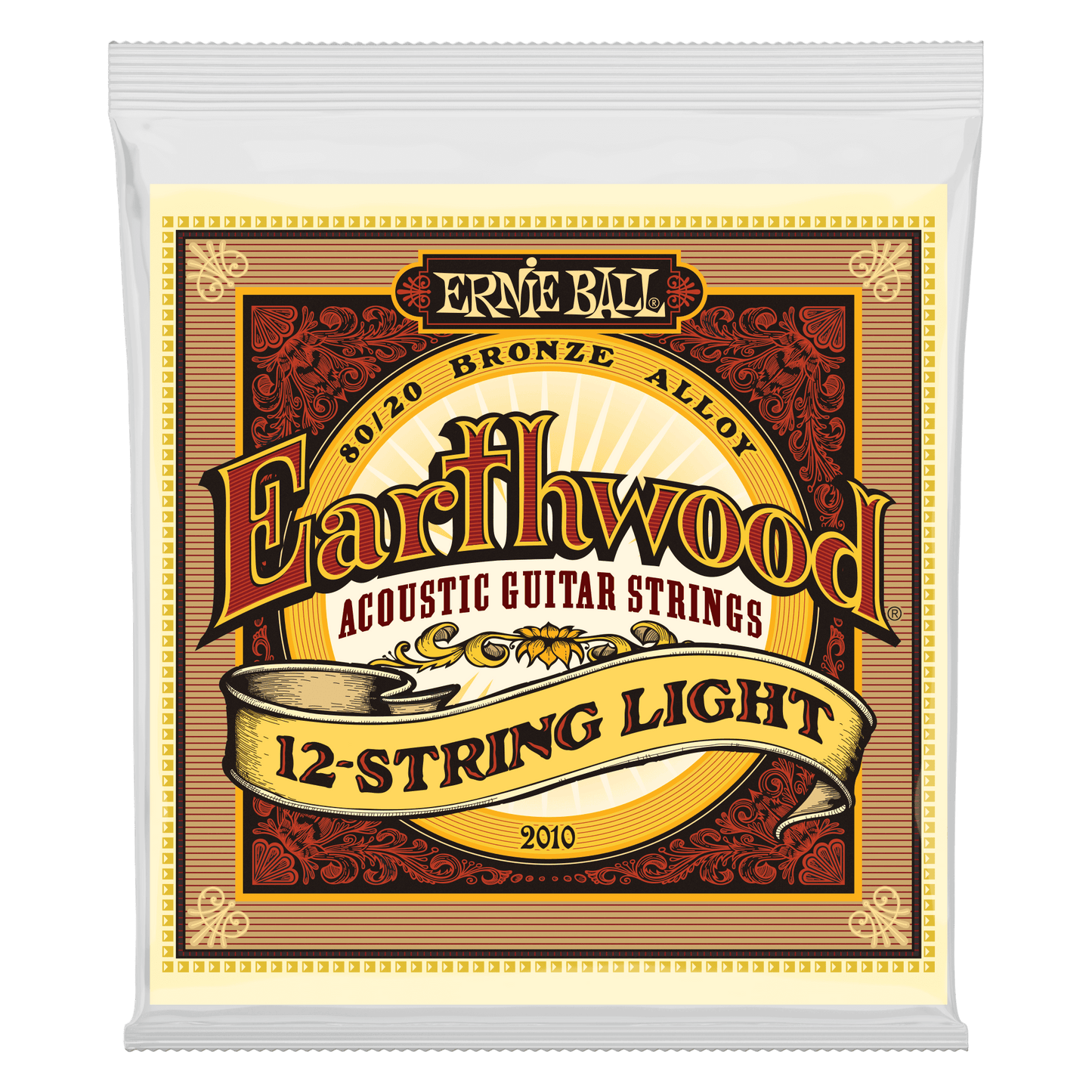 Ernie Ball 2010 Earthwood Light 12-String Acoustic Guitar Strings 80/20 Bronze, 9-46