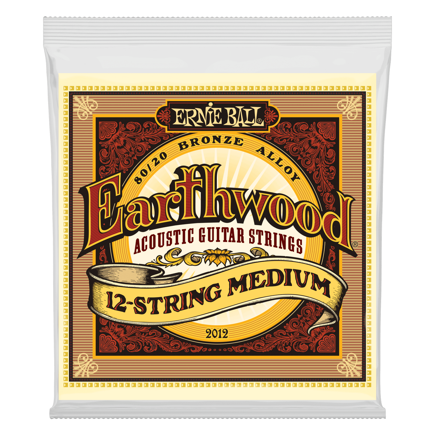 Ernie Ball 2012 Medium Earthwood 80/20 Bronze 12-String Acoustic Strings, 11-52
