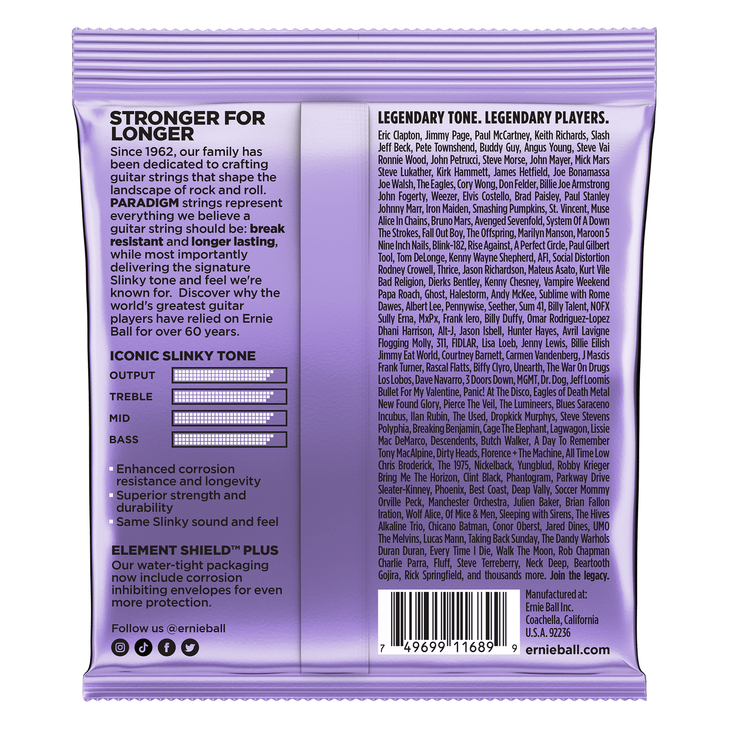 Ernie Ball 2017 Paradigm Ultra Slinky Electric Guitar Strings, 10-48