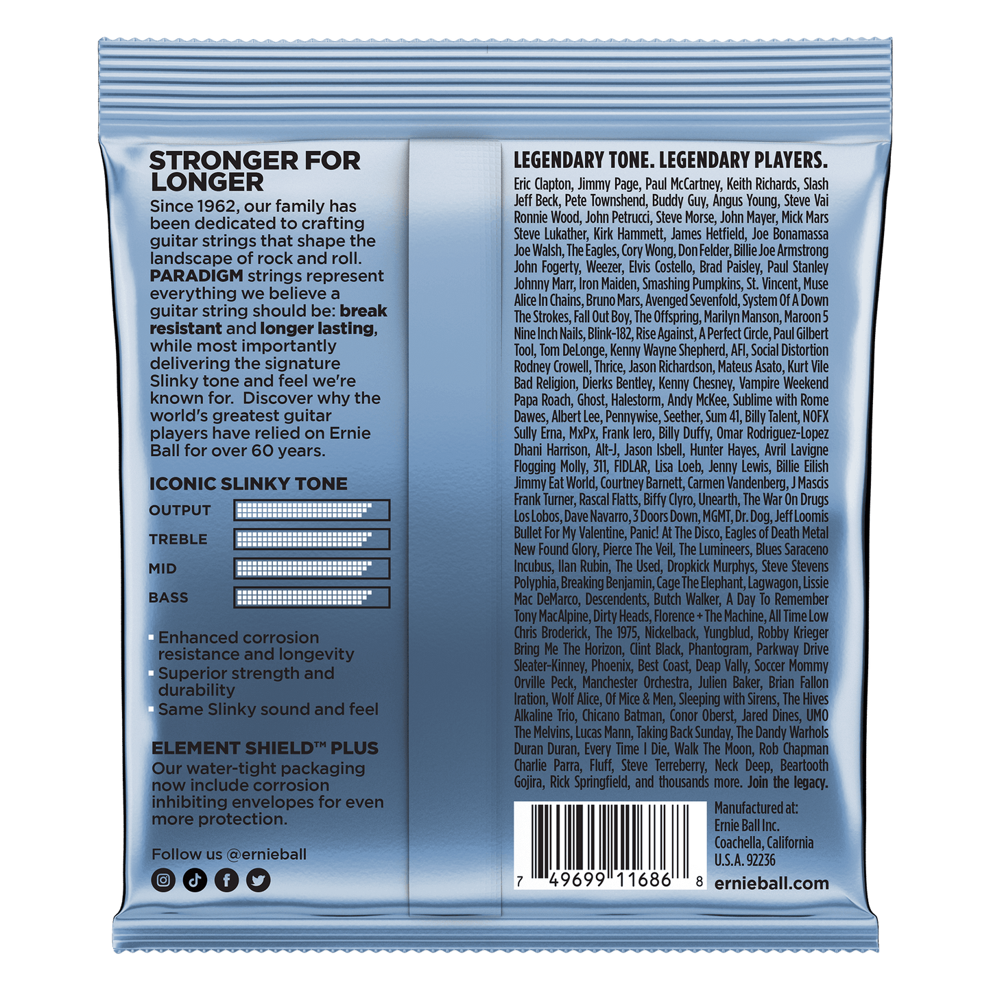 Ernie Ball 2018 Paradigm Primo Slinky Electric Guitar Strings, 9.5-44