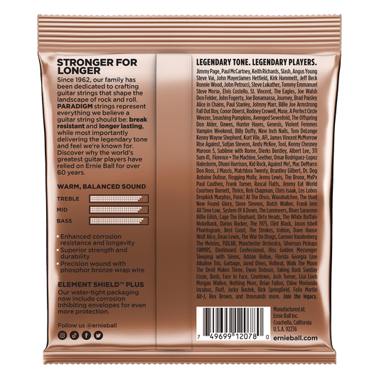Ernie Ball 2078 Light Paradigm Phosphor Bronze Acoustic Strings, 11-52