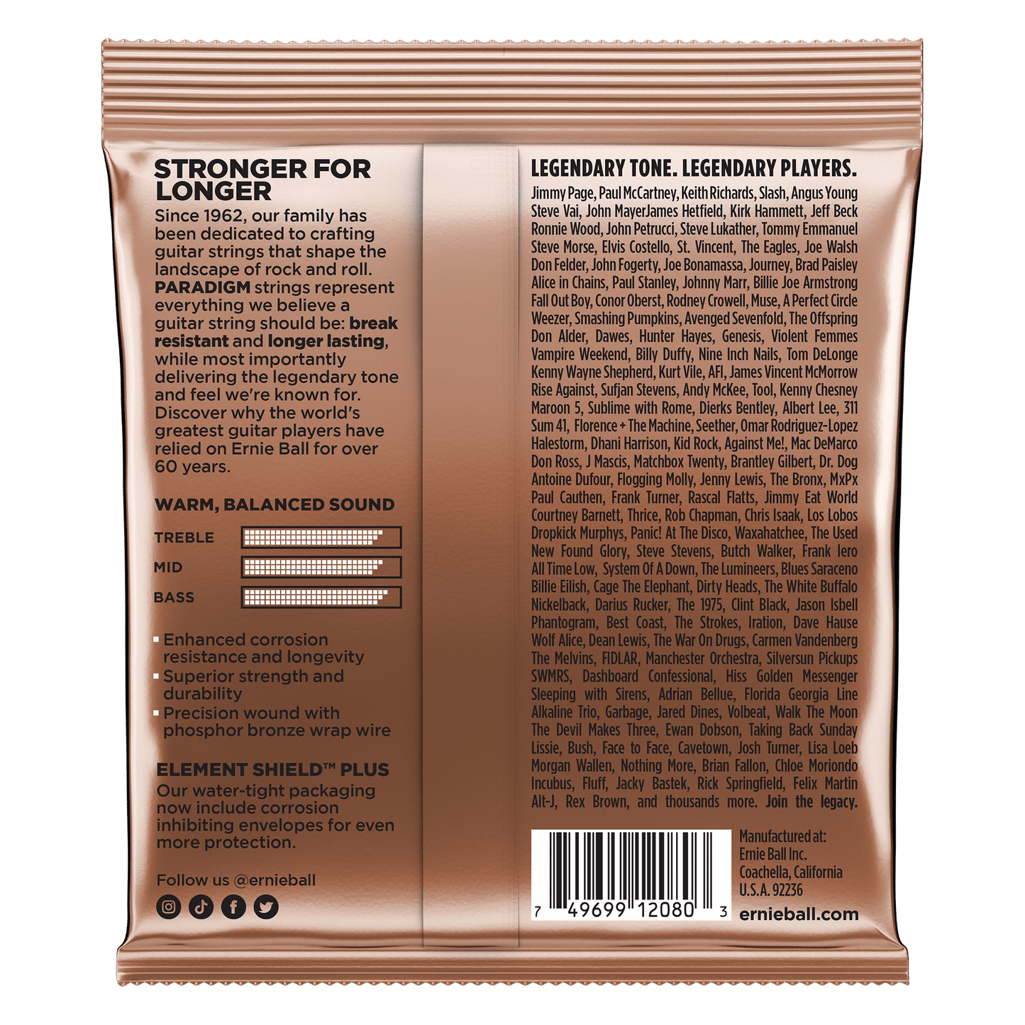 Ernie Ball 2080 Extra Light Paradigm Phosphor Bronze Acoustic Strings, 10-50