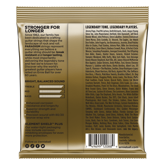 Ernie Ball 2088 Light Paradigm 80/20 Bronze Acoustic Strings, 11-52