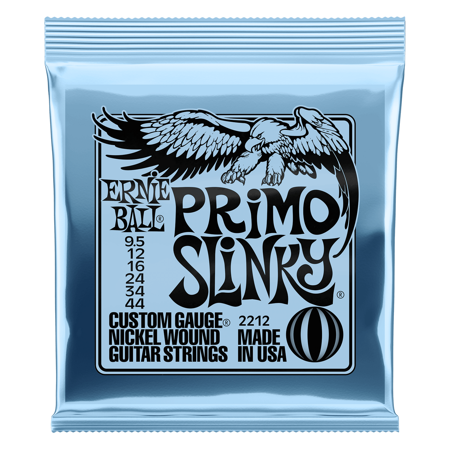 Ernie Ball 2212 Primo Slinky Nickel Wound Electric Guitar Strings, 9.5-44