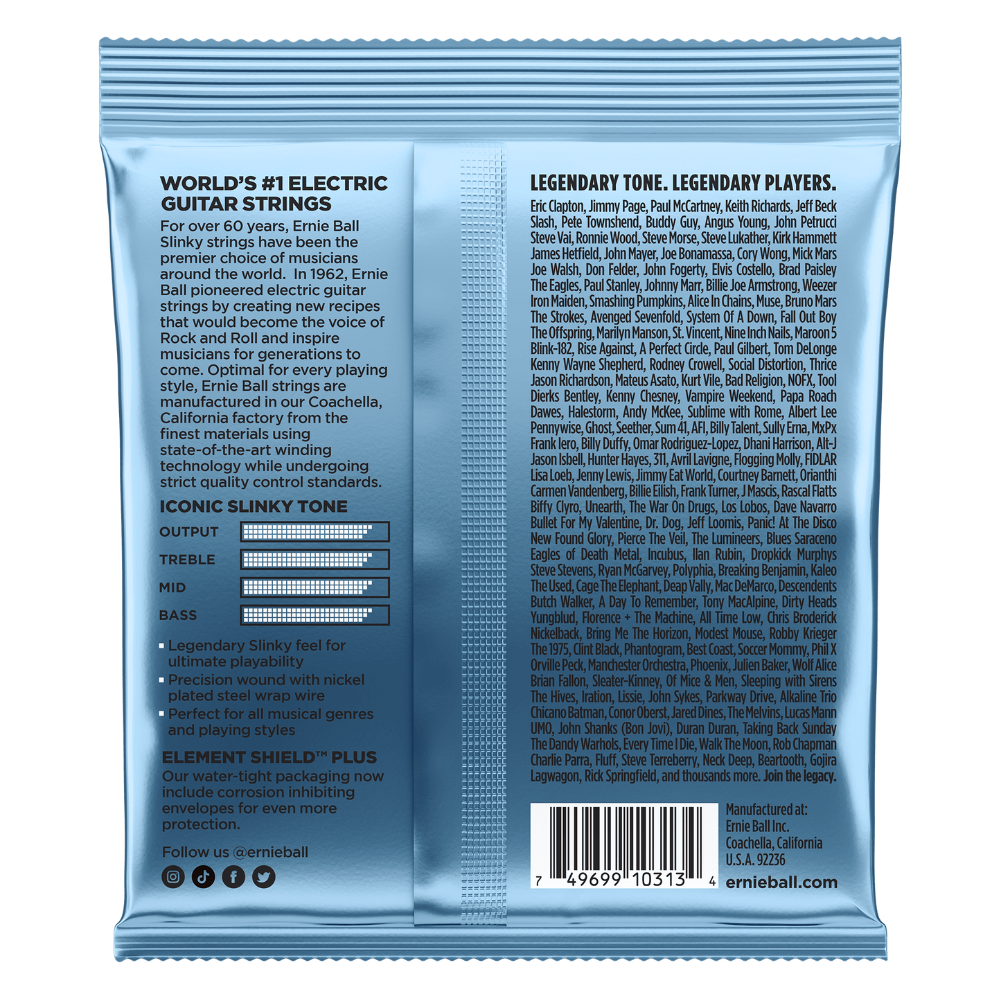 Ernie Ball 2212 Primo Slinky Nickel Wound Electric Guitar Strings, 9.5-44
