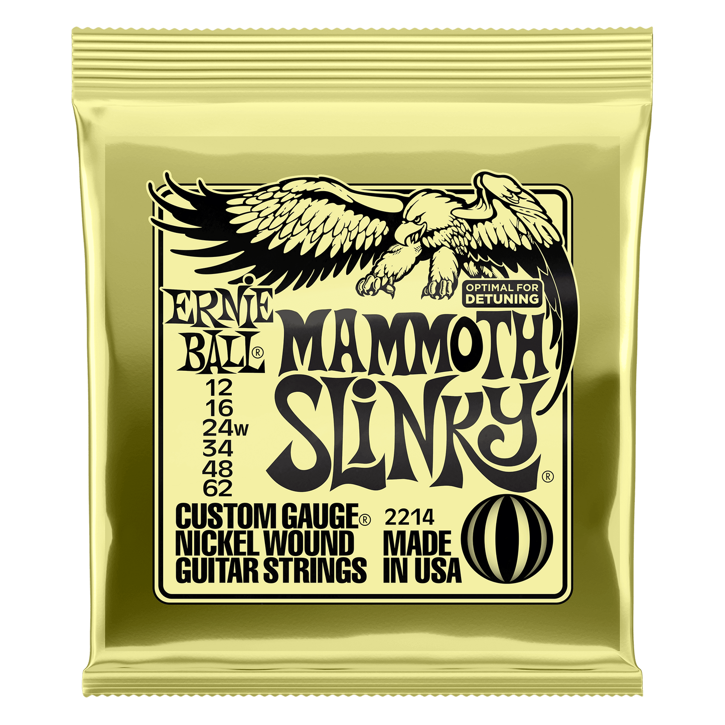 Ernie Ball 2214 Mammoth Slinky Nickel Wound Electric Guitar Strings, 12-62