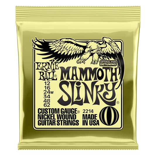 Ernie Ball 2214 Mammoth Slinky Nickel Wound Electric Guitar Strings, 12-62