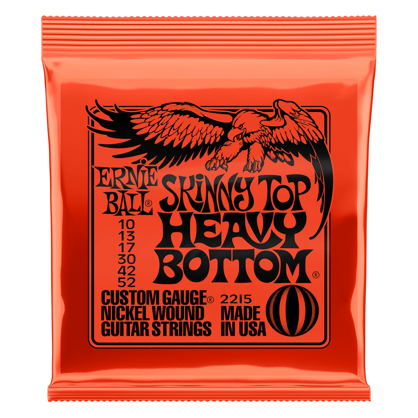 Ernie Ball 2215 Skinny Top Heavy Bottom Nickel Wound Electric Guitar Strings, 10-52