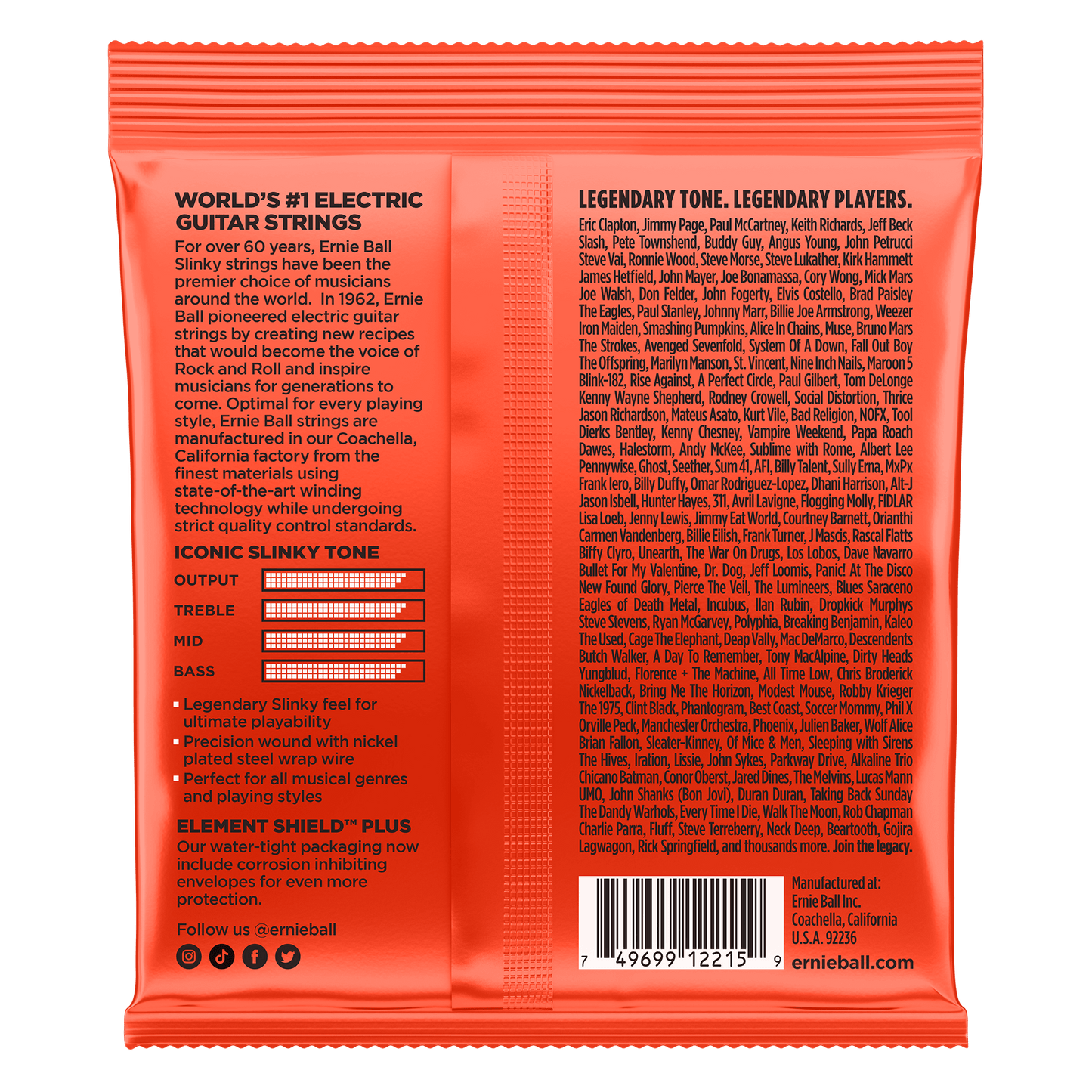 Ernie Ball 2215 Skinny Top Heavy Bottom Nickel Wound Electric Guitar Strings, 10-52
