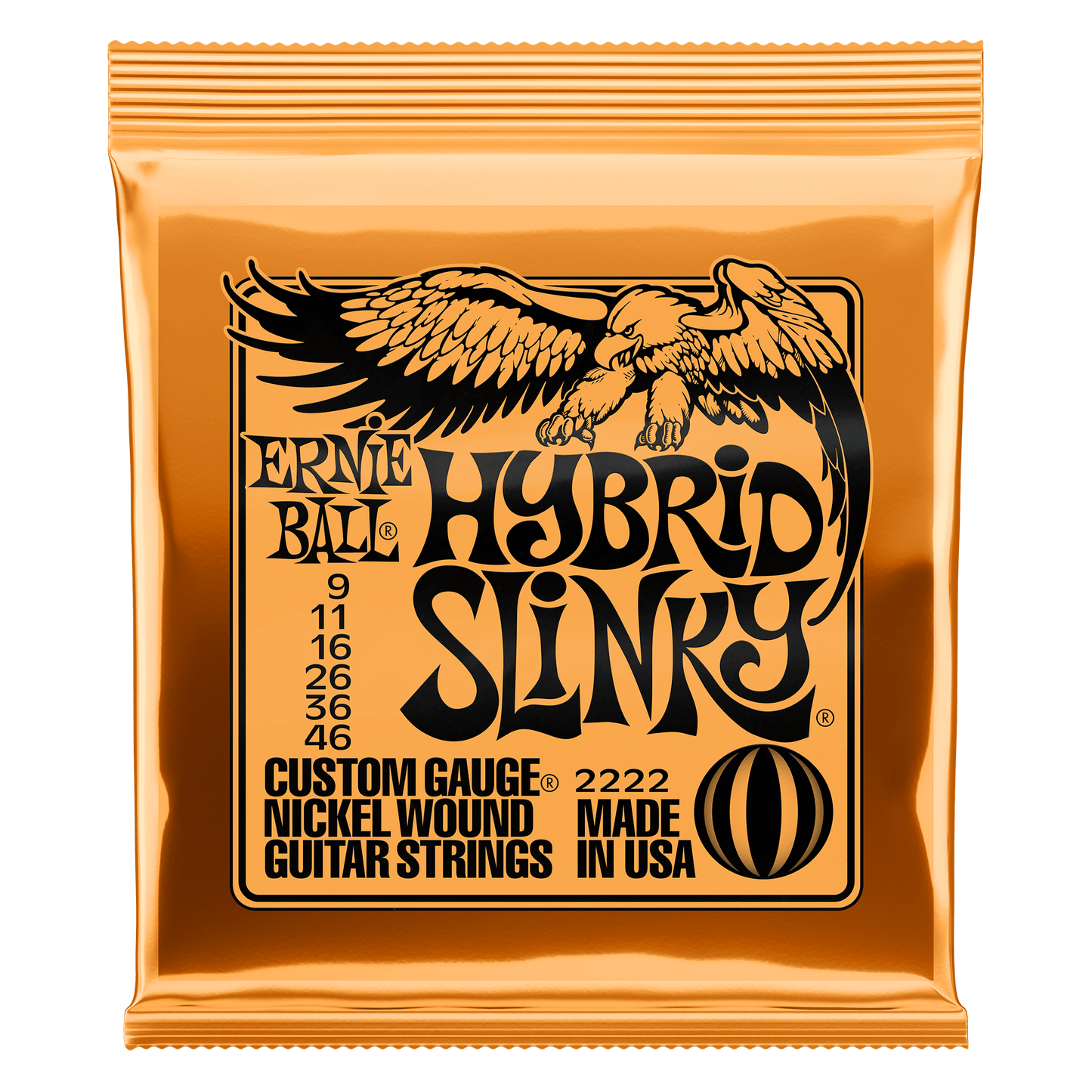 Ernie Ball 2222 Hybrid Slinky Nickel Wound Electric Guitar Strings, 9-46