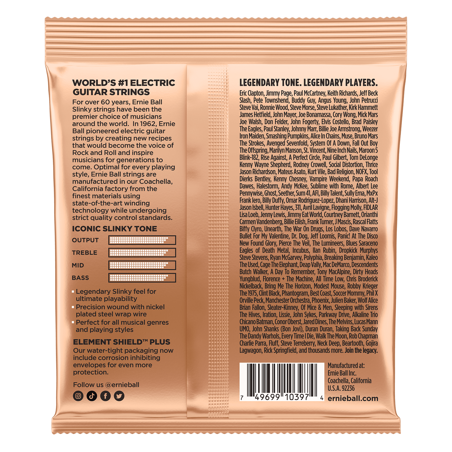 Ernie Ball 2224 Turbo Slinky Nickel Wound Electric Guitar Strings 9.5-46