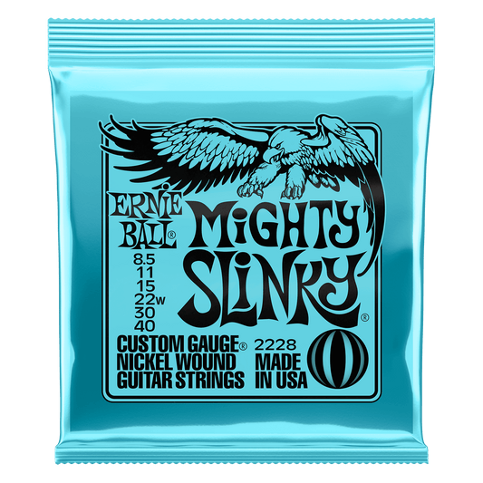 Ernie Ball 2228 Mighty Slinky Nickel Wound Electric Guitar Strings, 8.5-40