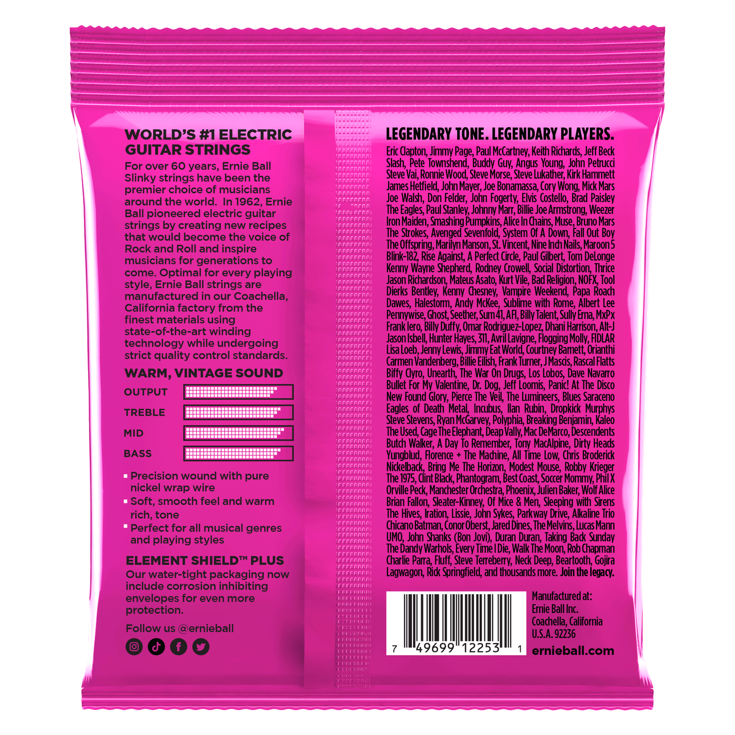 Ernie Ball 2253 Classic Pure Nickel Super Slinky Electric Guitar Strings, 9-42