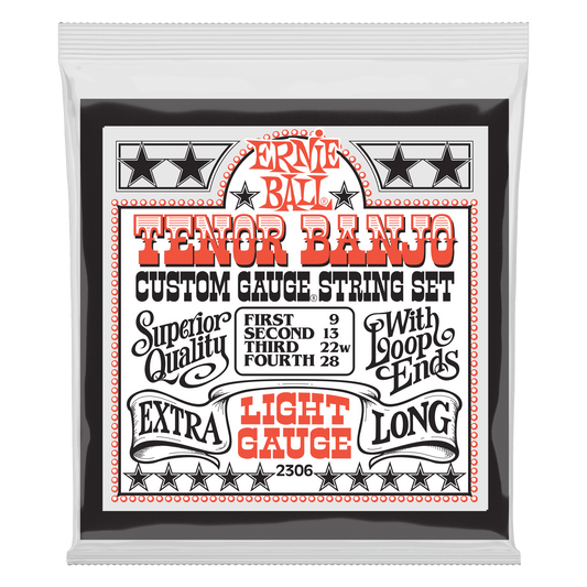 Ernie Ball 2306 Light Loop End Stainless Steel Tenor Banjo, 9-28
