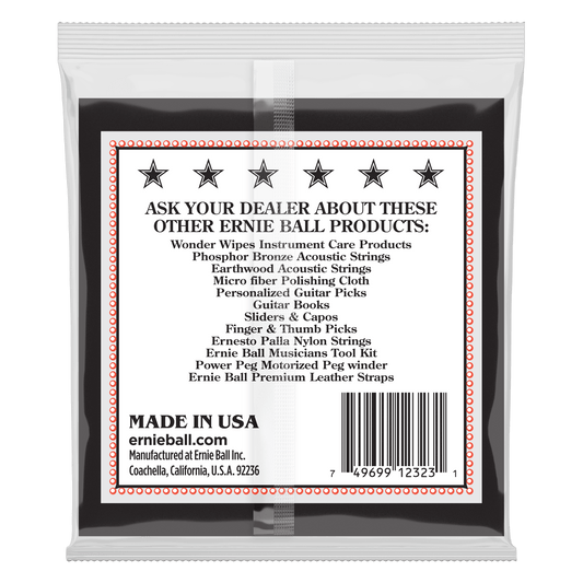 Ernie Ball 2323 Light Loop End Stainless Steel Tenor Banjo, 9-34, Extra Long