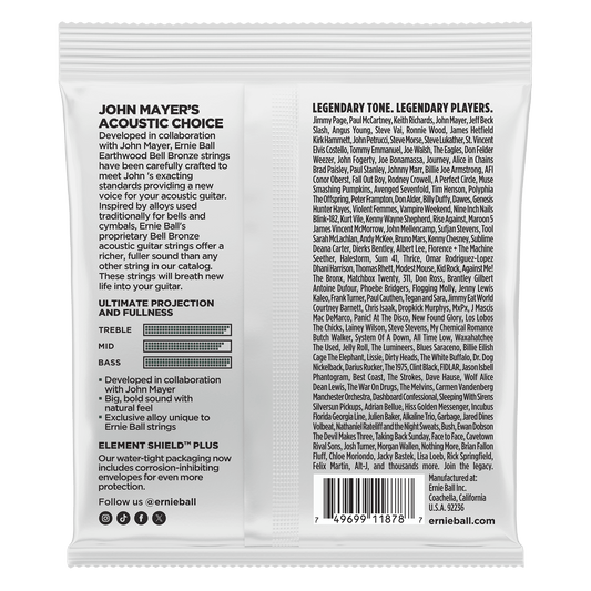 Ernie Ball 2344 Medium Earthwood Bell Bronze Acoustic Strings, 13-56