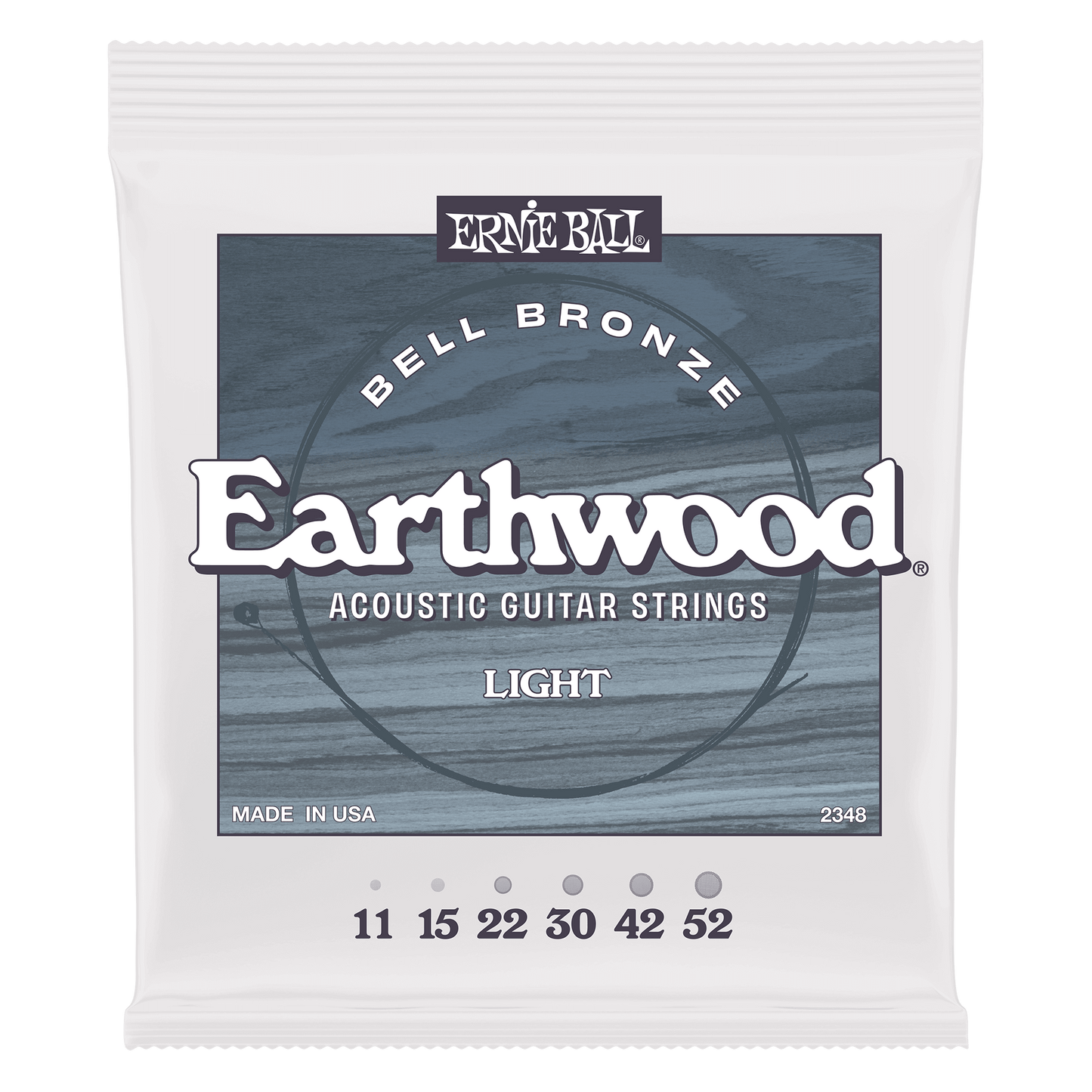Ernie Ball 2348 Light Earthwood Bell Bronze Acoustic Strings, 11-52