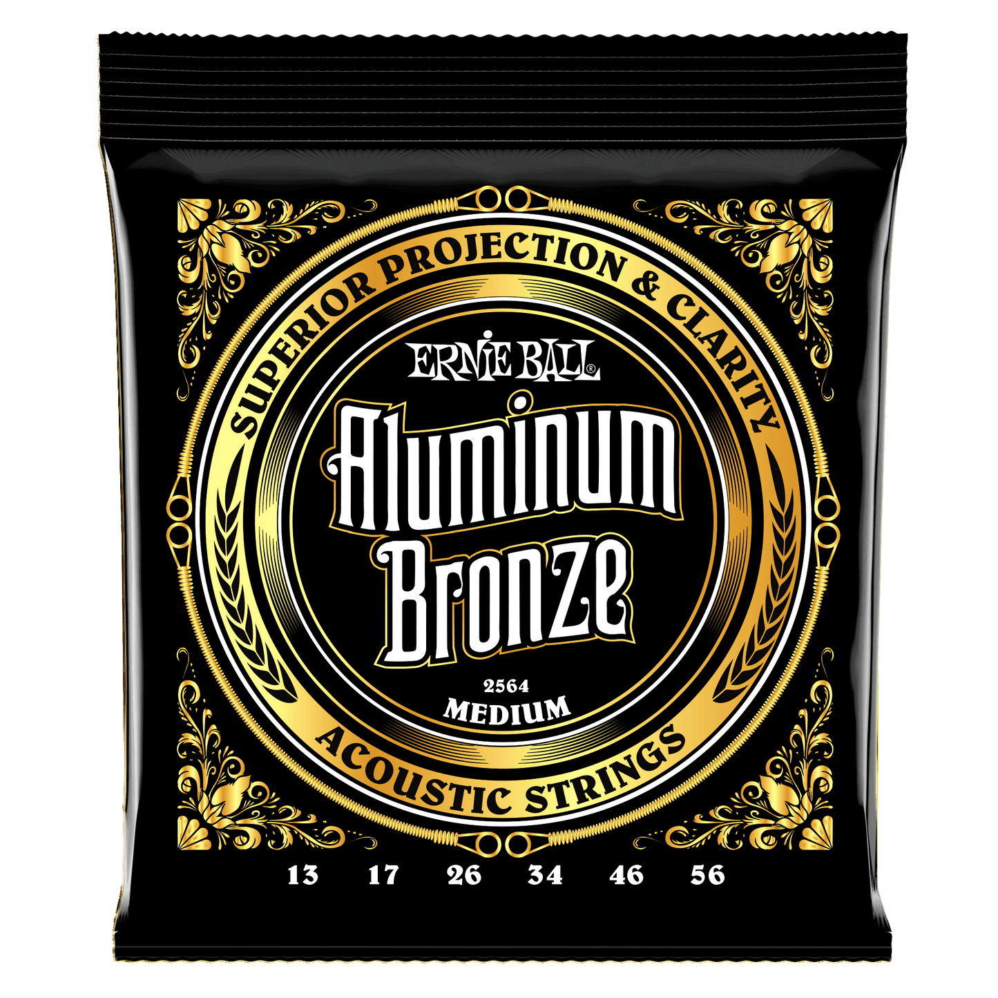 Ernie Ball 2564 Aluminum Bronze Acoustic Strings, Medium, 13-56