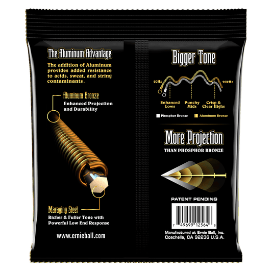 Ernie Ball 2564 Aluminum Bronze Acoustic Strings, Medium, 13-56