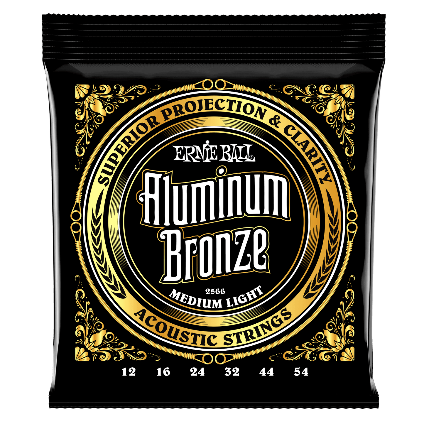Ernie Ball 2566 Aluminum Bronze Acoustic Strings, Medium Light, 12-54