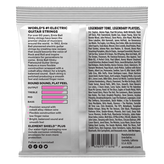 Ernie Ball 2593 Cobalt Flatwound Super Slinky Electric Guitar Strings, 9-42