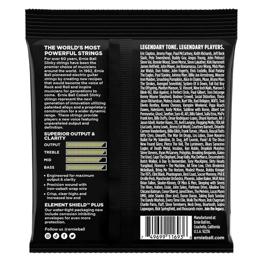 Ernie Ball 2714 Cobalt Mammoth Slinky Electric Guitar Strings, 12-62