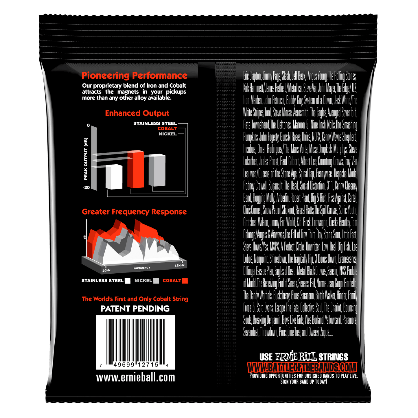 Ernie Ball 2715 Cobalt Skinny Top/Heavy Bottom Electric Strings, 10-52