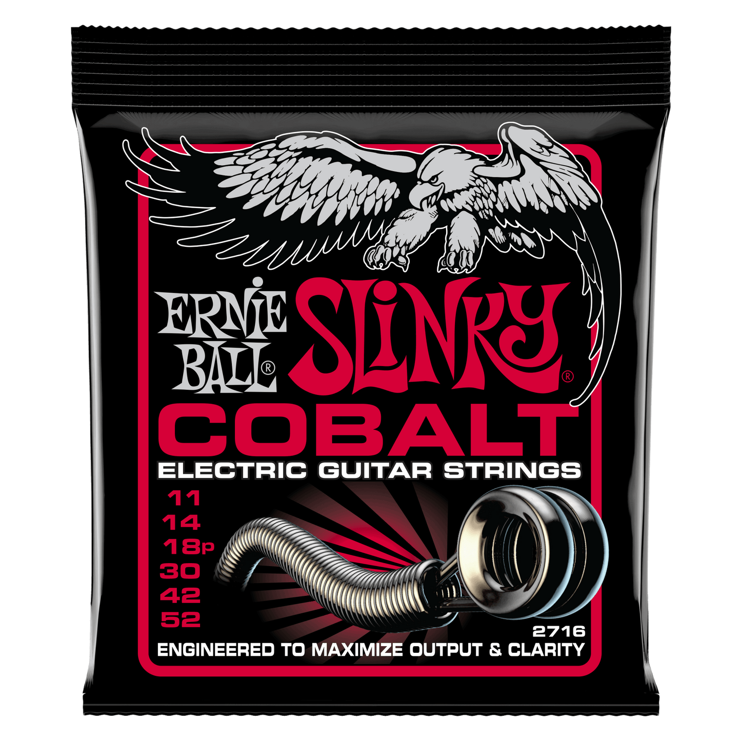 Ernie Ball 2716 Cobalt Burly Slinky Electric Guitar Strings, 11-52