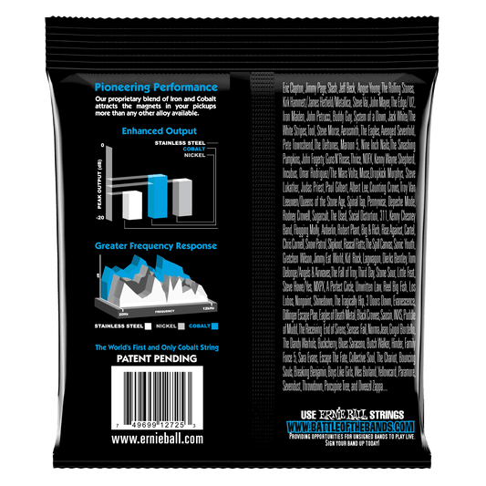 Ernie Ball 2725 Cobalt Extra Slinky Electric Guitar Strings, 8-38