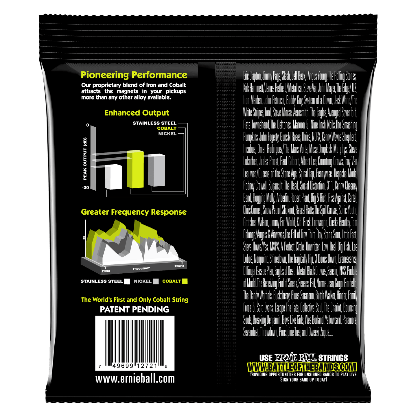 Ernie Ball 2728 Cobalt Regular Slinky 7-String Electric Guitar Strings, 10-56