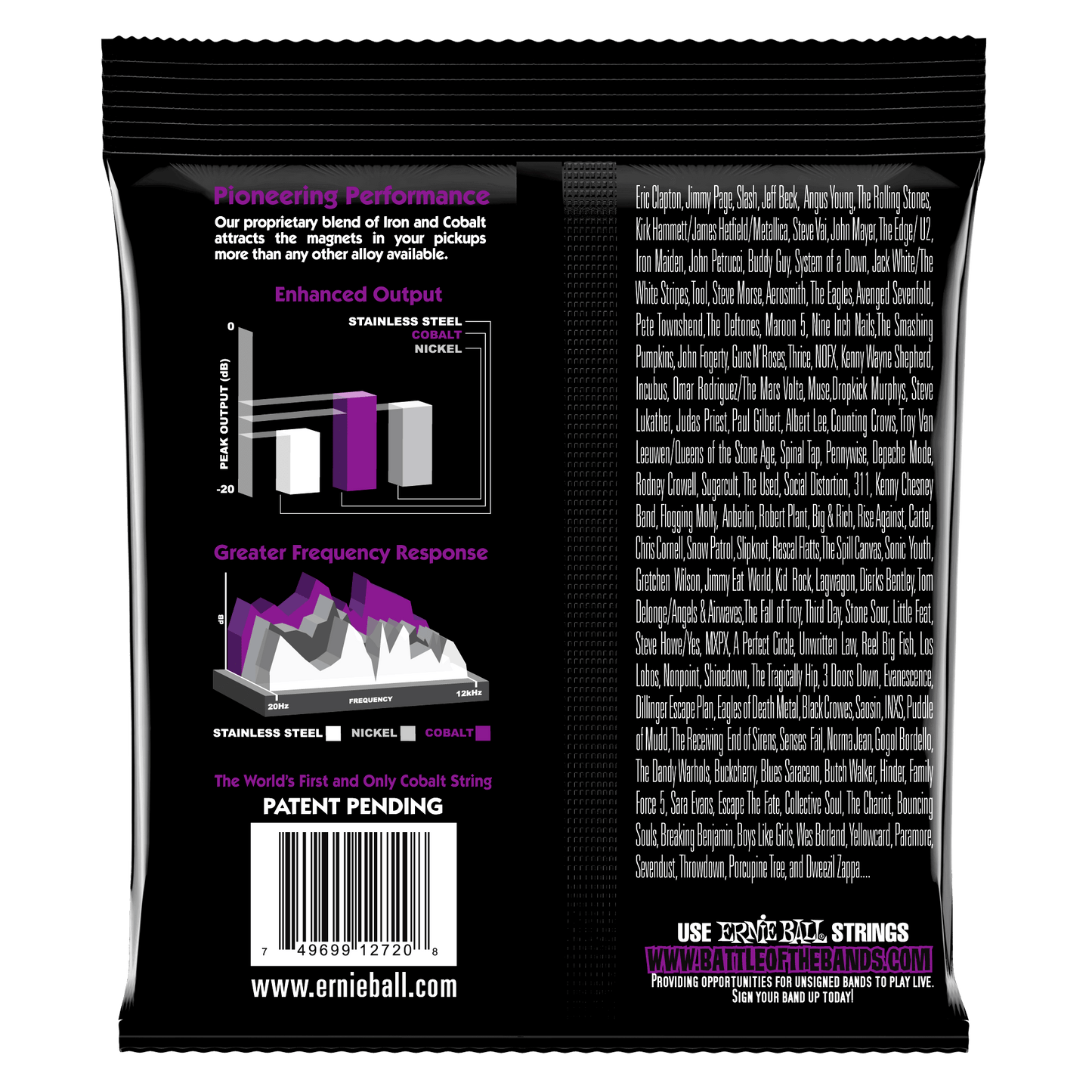 Ernie Ball 2729 Cobalt Power Slinky 7-String Electric Guitar Strings, 11-58