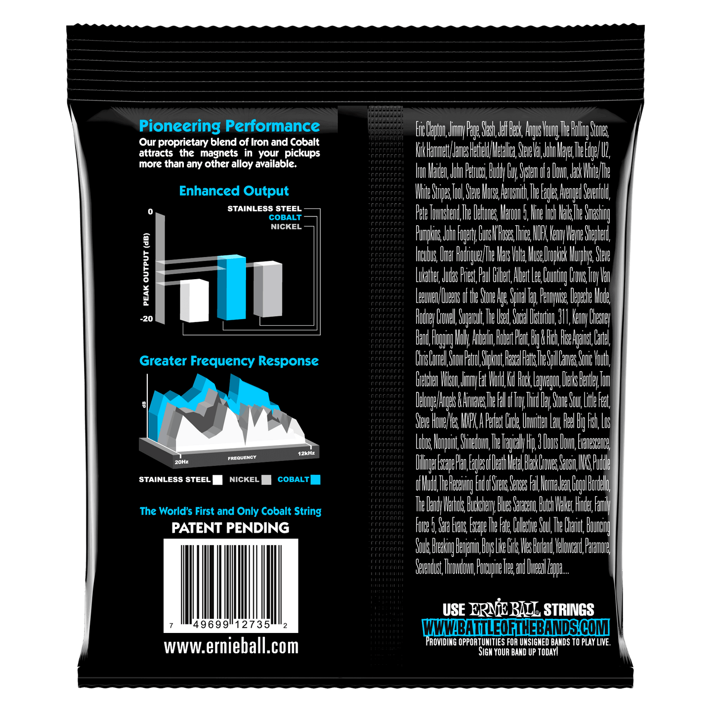 Ernie Ball 2735 Cobalt Extra Slinky Electric Bass Strings, 40-95