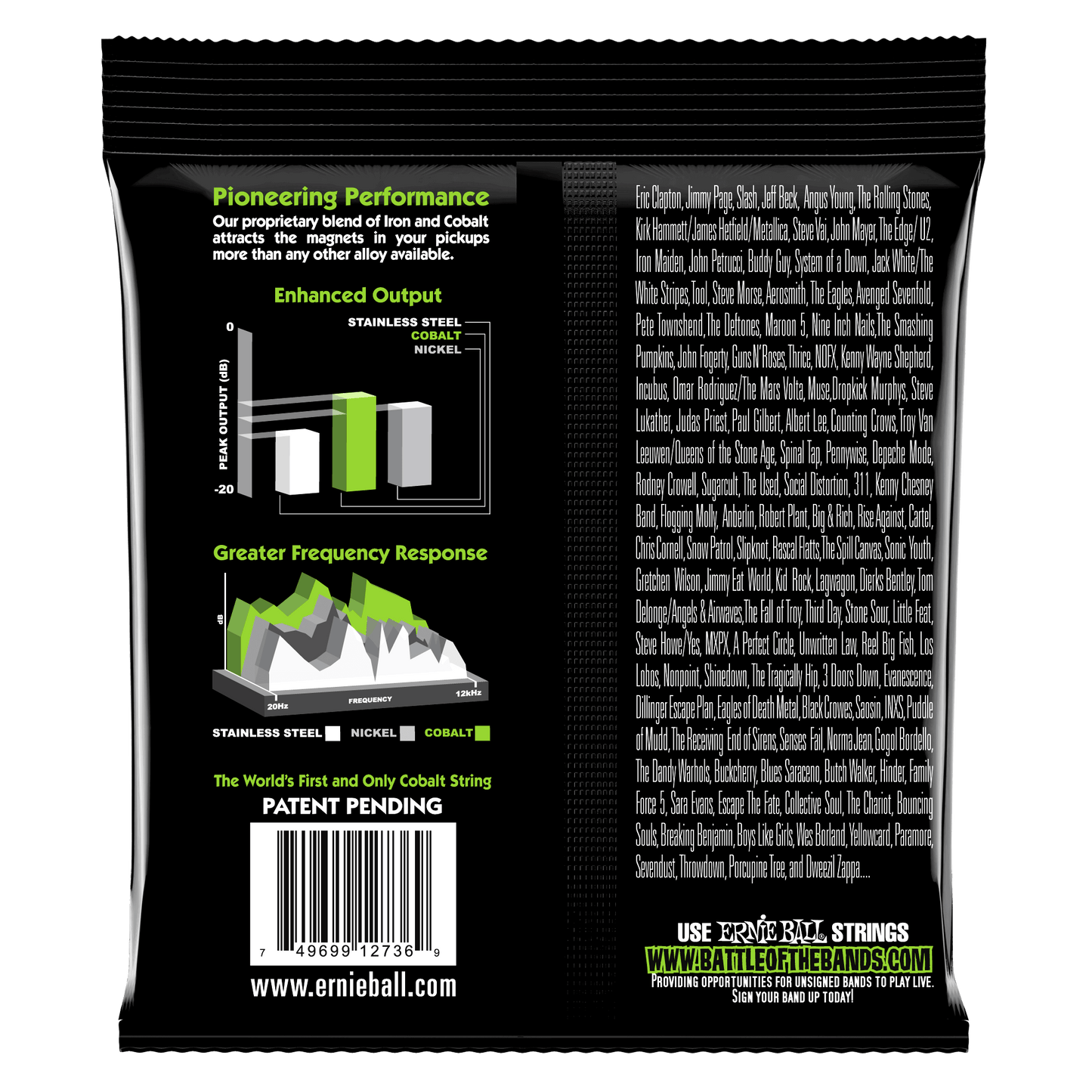 Ernie Ball 2736 Cobalt 5-String Regular Slinky Electric Bass Strings, 45-130