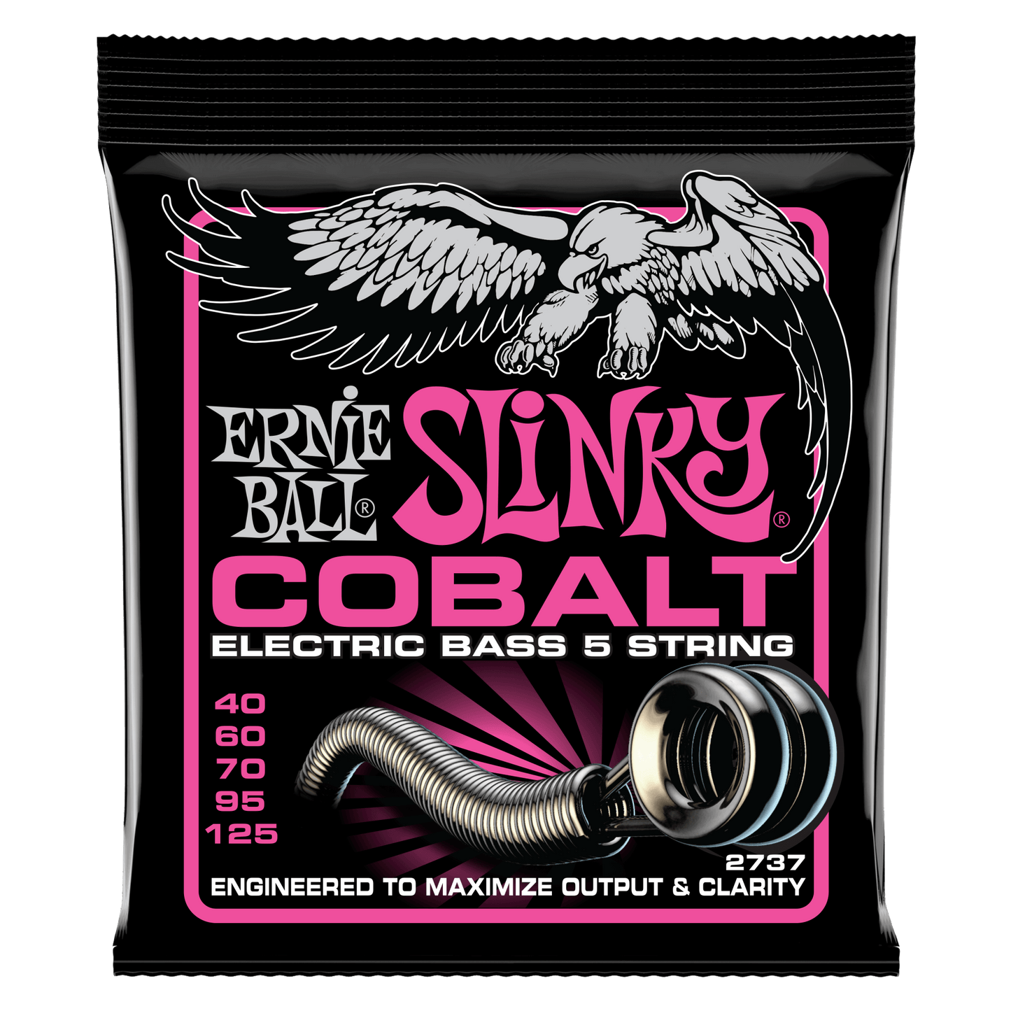 Ernie Ball 2737 Cobalt 5-String Super Slinky Electric Bass Strings, 40-125