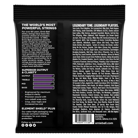 Ernie Ball 2738 Cobalt 5-String Power Slinky Electric Bass Strings, 50-135
