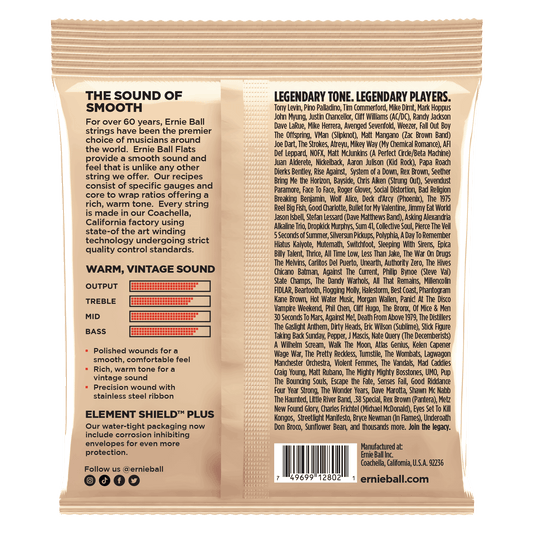 Ernie Ball 2802 Group 1 Stainless Steel Flatwound Electric Bass, 55-110