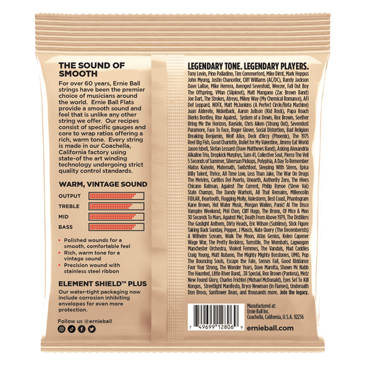 Ernie Ball 2806 Group 3 Stainless Steel Flatwound Electric Bass, 45-100