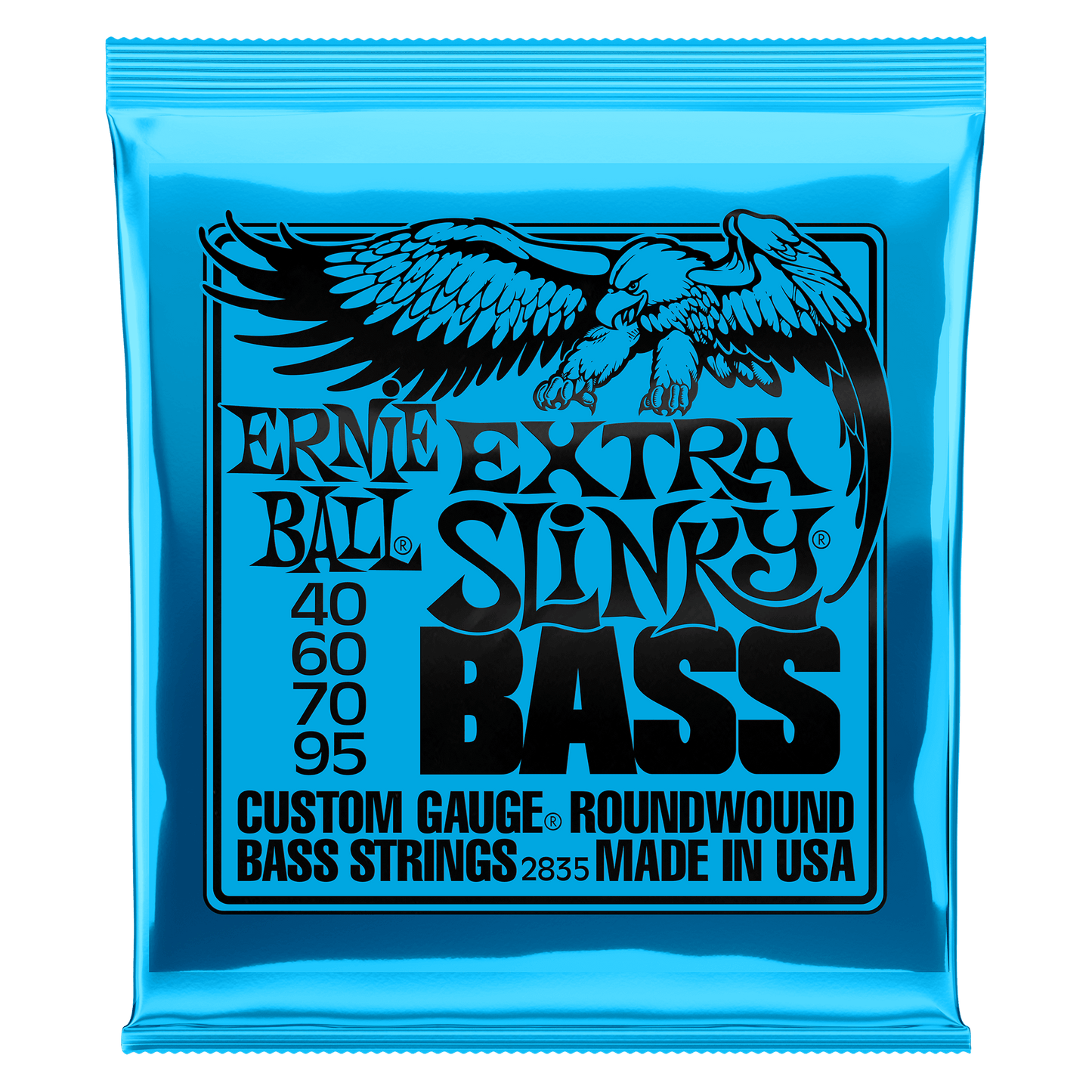 Ernie Ball 2835 Extra Slinky Nickel Wound Electric Bass Strings, 40-95